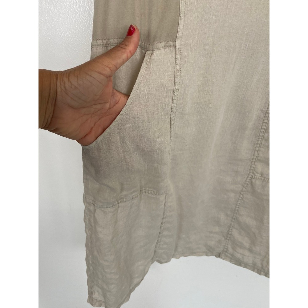XCVI Hooded Mini Dress Size S Cream Crochet Pockets Beach Short Sleeves - Picture 4 of 13